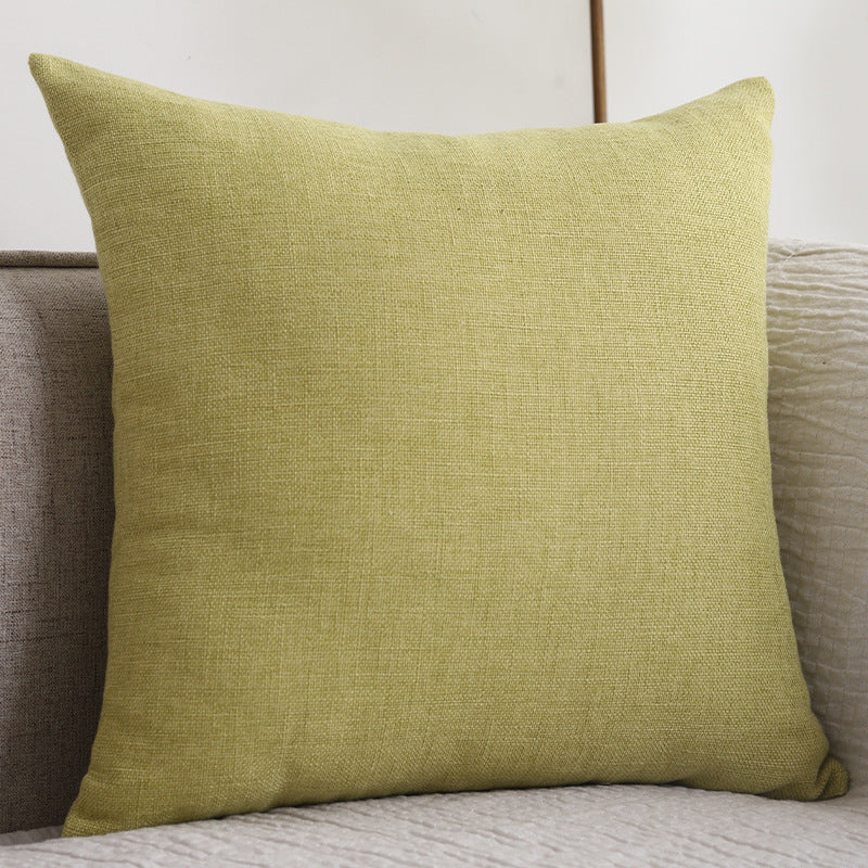 Plain Cotton Linen Sofa Cushion Thickened Square Decorative Throw Pillow