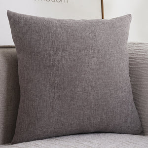 Plain Cotton Linen Sofa Cushion Thickened Square Decorative Throw Pillow