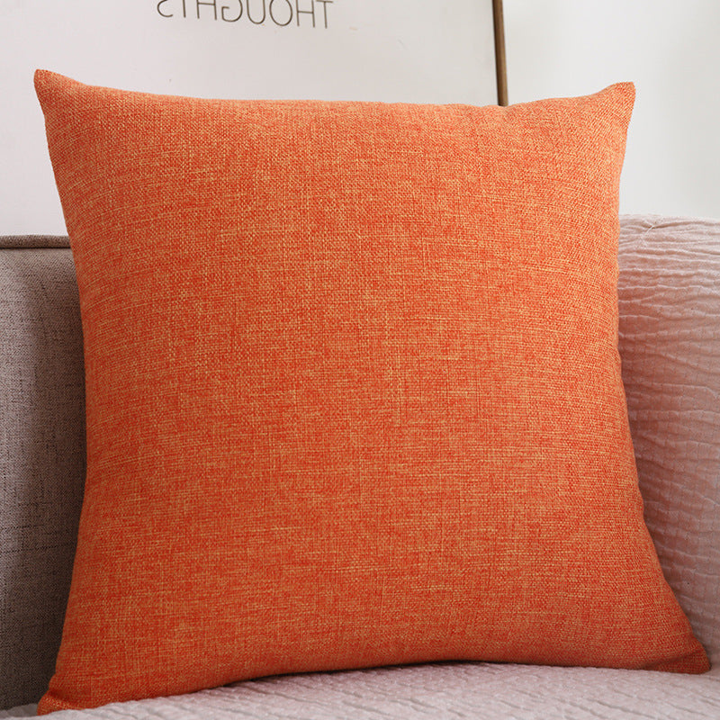 Plain Cotton Linen Sofa Cushion Thickened Square Decorative Throw Pillow