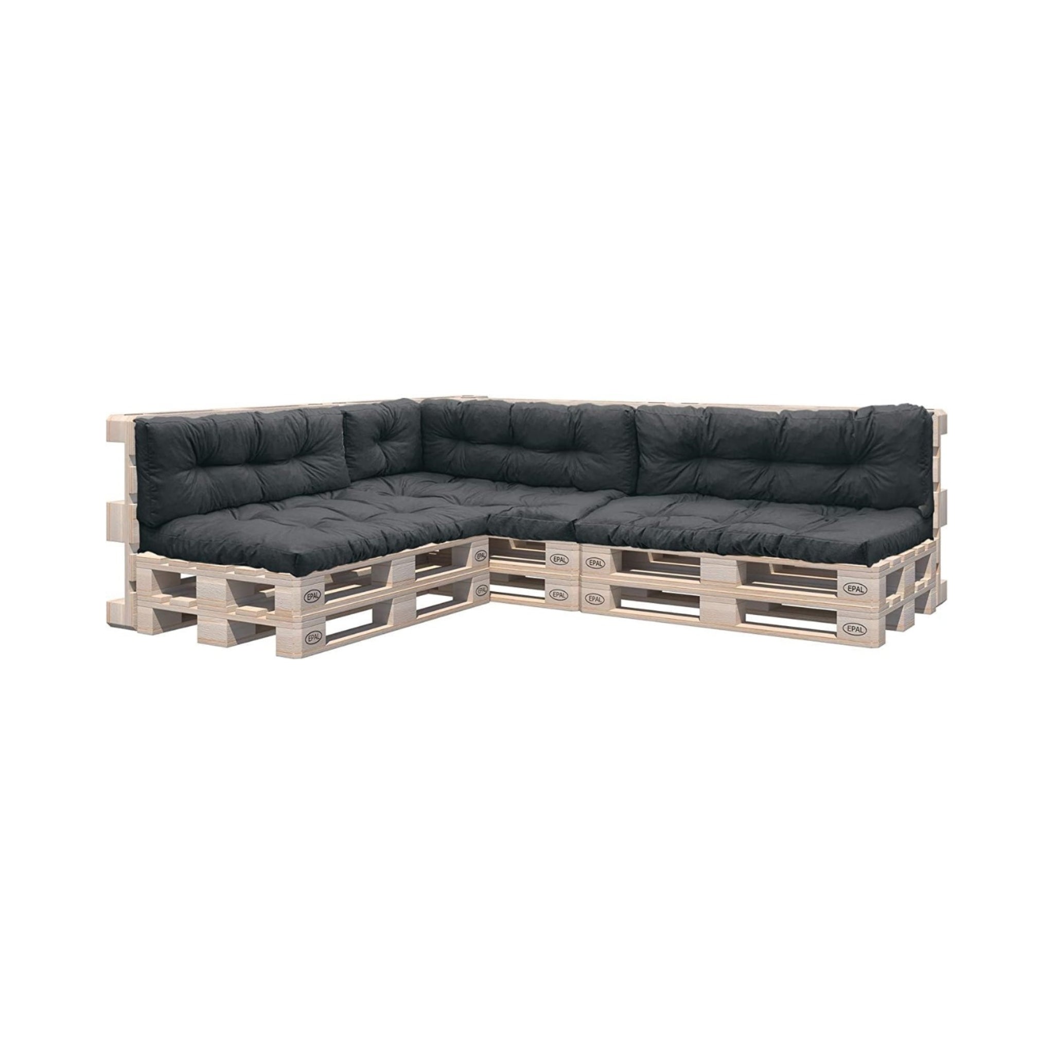 Hochwertige Palettenkissen Set - Anthrazit, für Indoor & Outdoor Sofa, - CozyCushions Co.