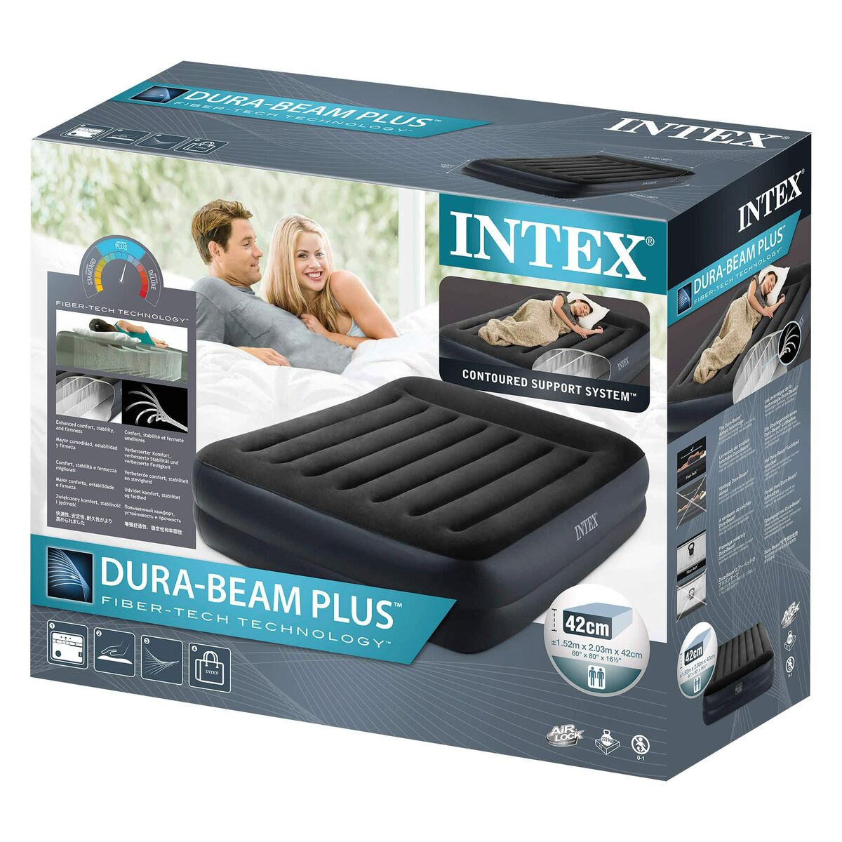 Inflatable Mattress Intex Dura-Beam Basic Queen Inside/Exterior (152 x - CozyCushions Co.