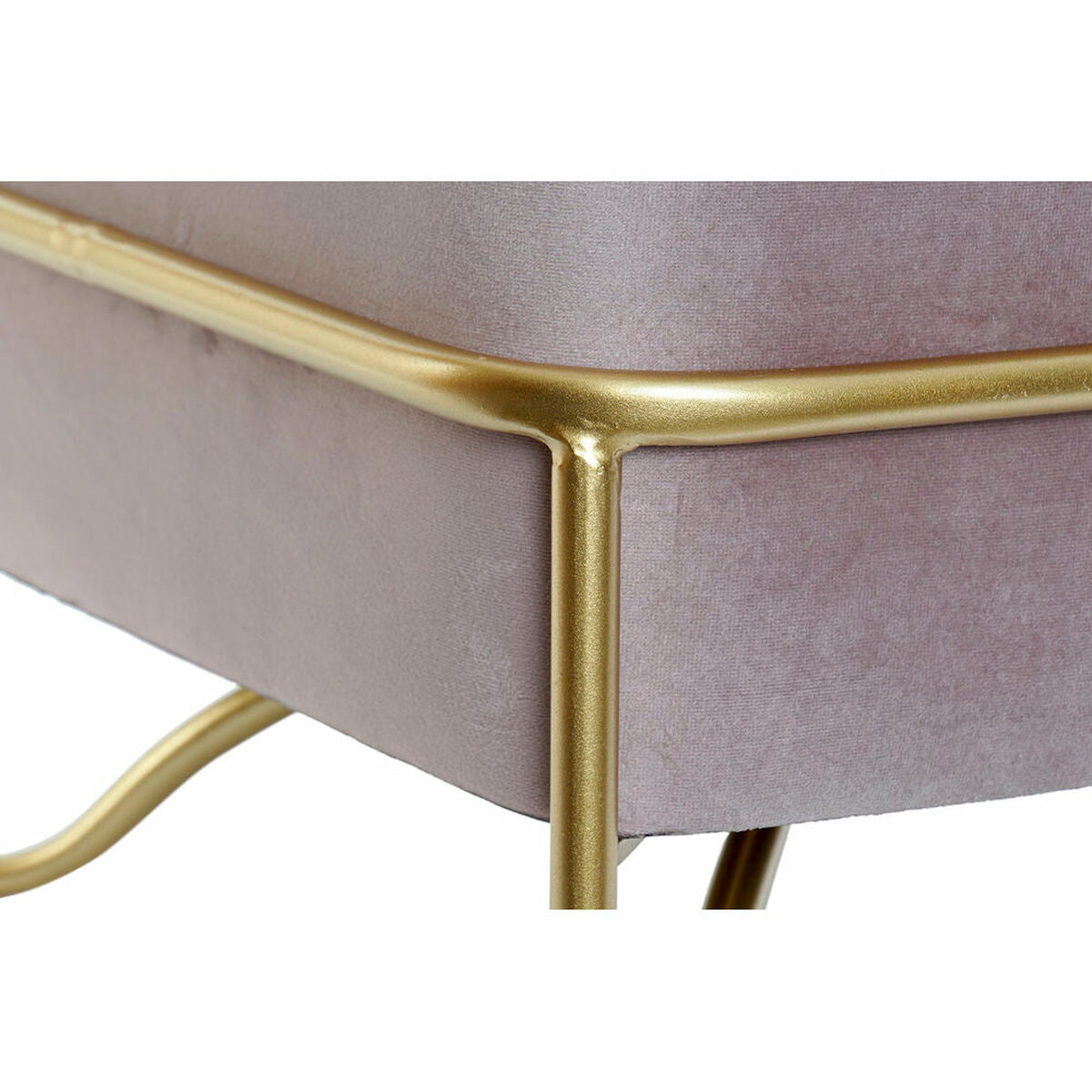 Bench DKD Home Decor   Foam Pink Golden Metal Polyester Velvet MDF - CozyCushions Co.