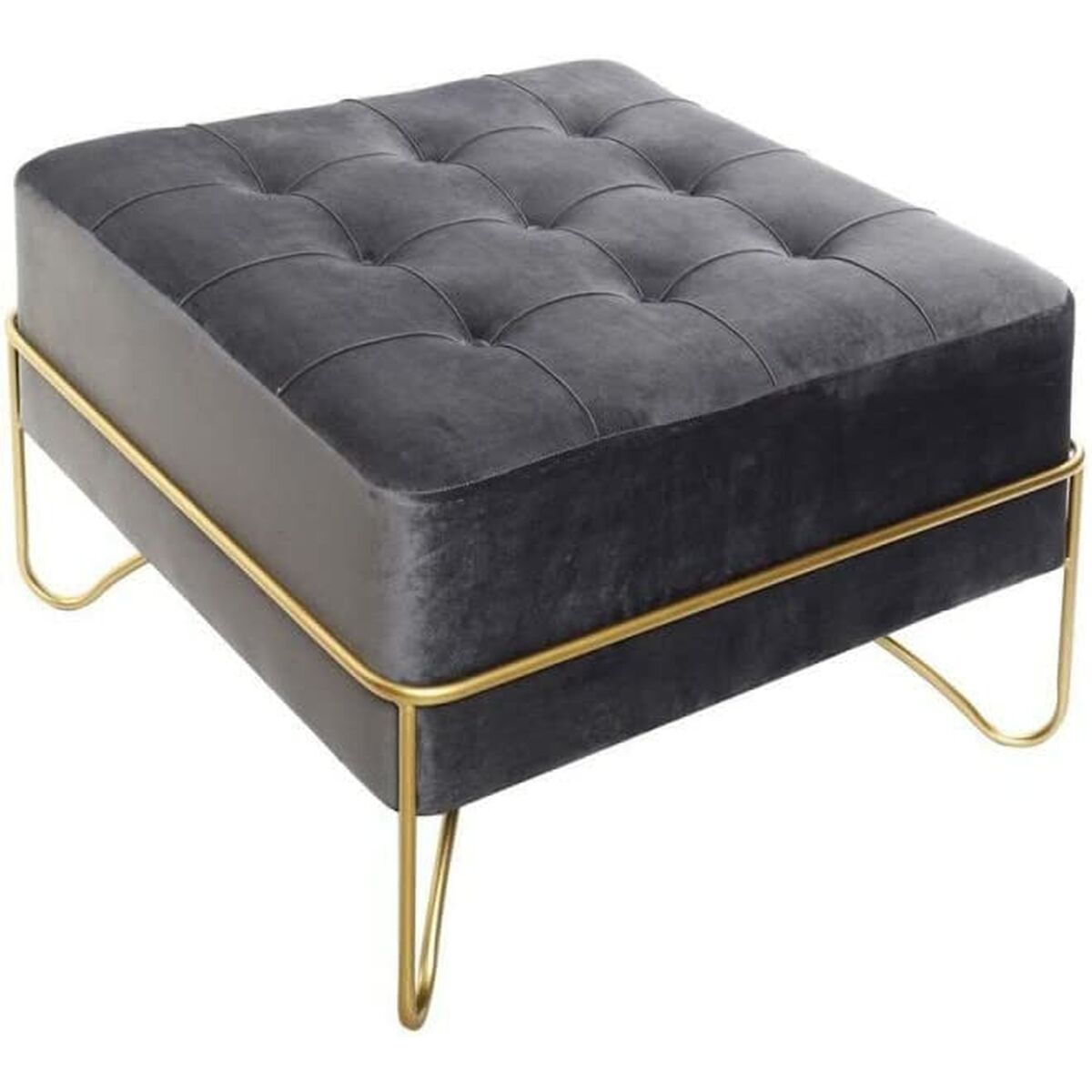 Bench DKD Home Decor Foam Grey Golden Metal Polyester Velvet MDF Wood - CozyCushions Co.