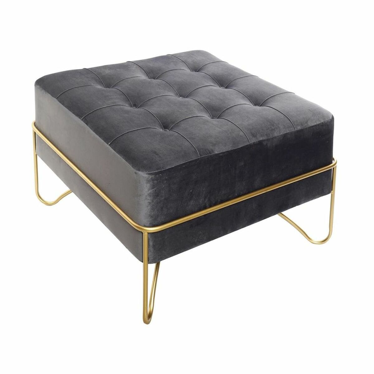 Bench DKD Home Decor Foam Grey Golden Metal Polyester Velvet MDF Wood - CozyCushions Co.