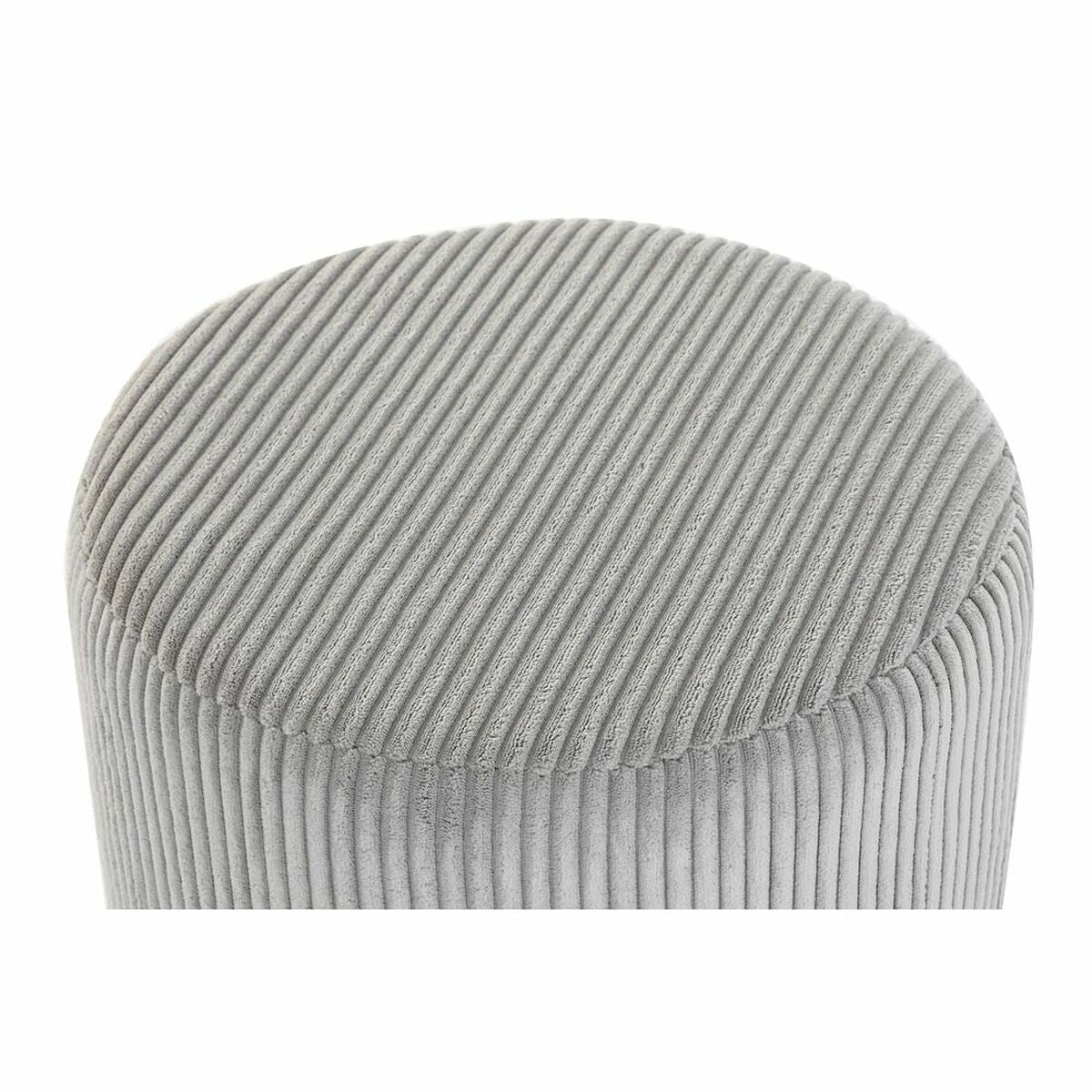 Footrest DKD Home Decor Grey Polyester Light brown Pinewood Corduroy - CozyCushions Co.