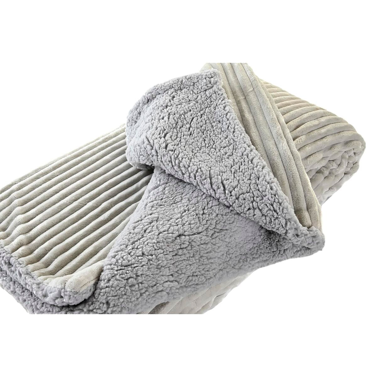 Blanket DKD Home Decor 130 x 170 x 2 cm Light grey Moutain - CozyCushions Co.