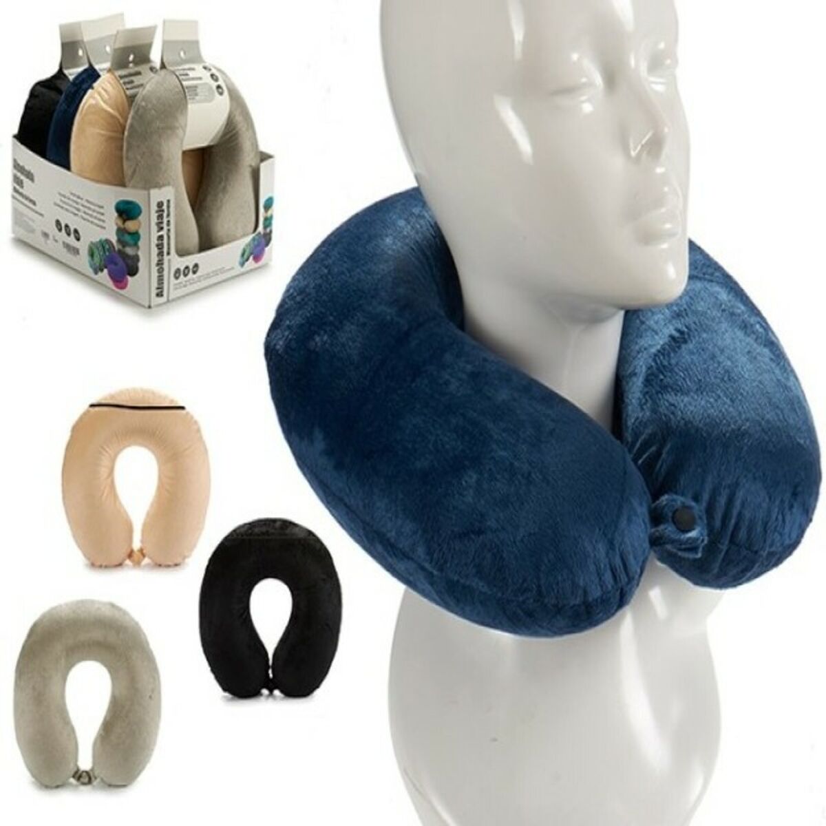 Neck Pillow 8430852458094 Black Grey Beige Blue - CozyCushions Co.