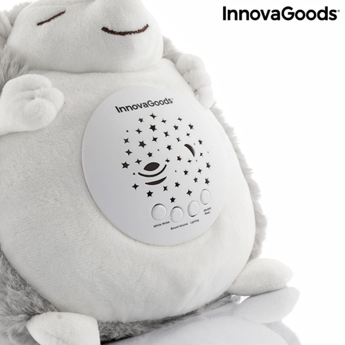 Hedgehog Soft Toy with White Noise and Nightlight Projector Spikey - CozyCushions Co.