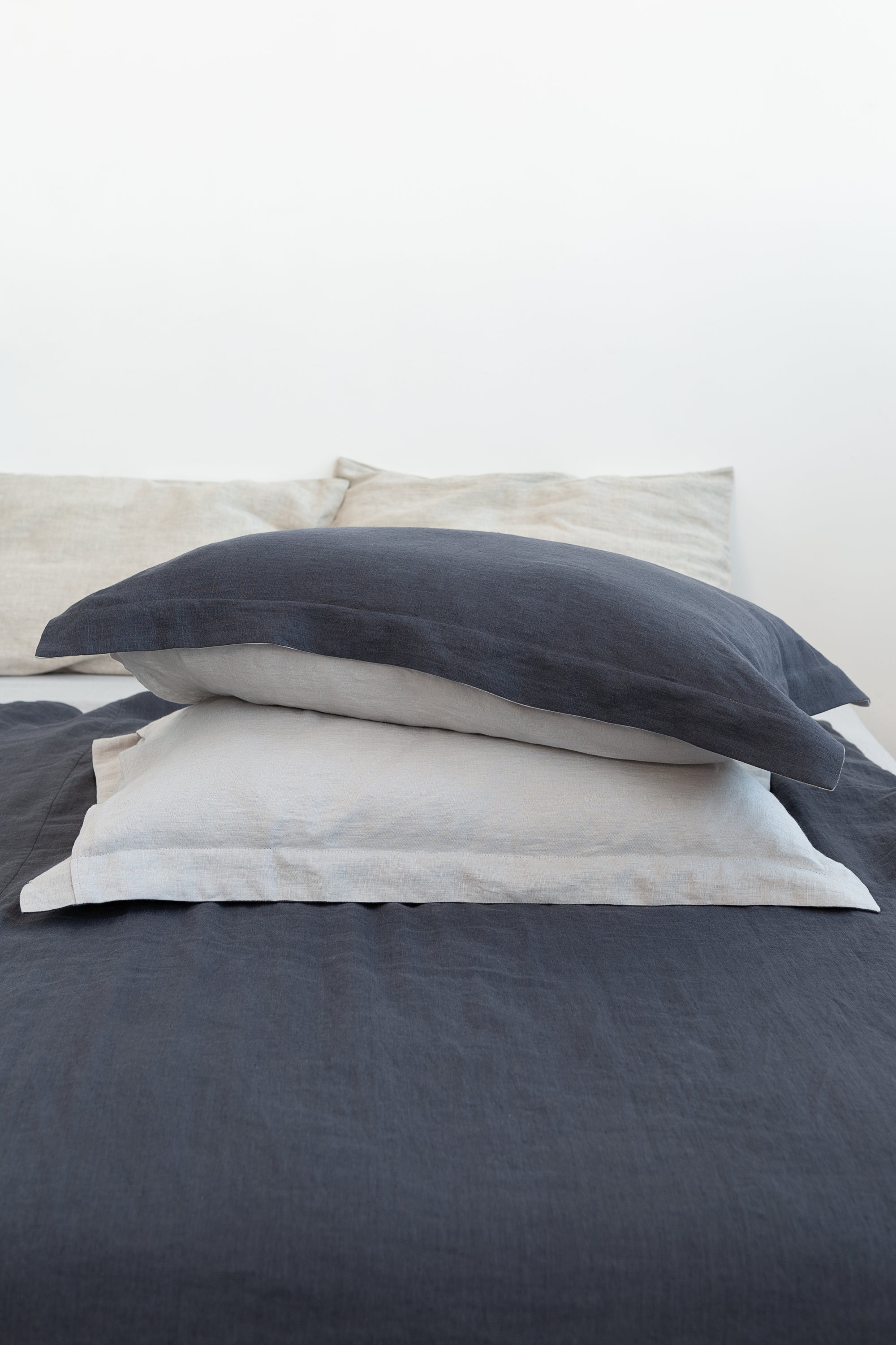 Linen Sham Pillowcase in Light Grey - CozyCushions Co.