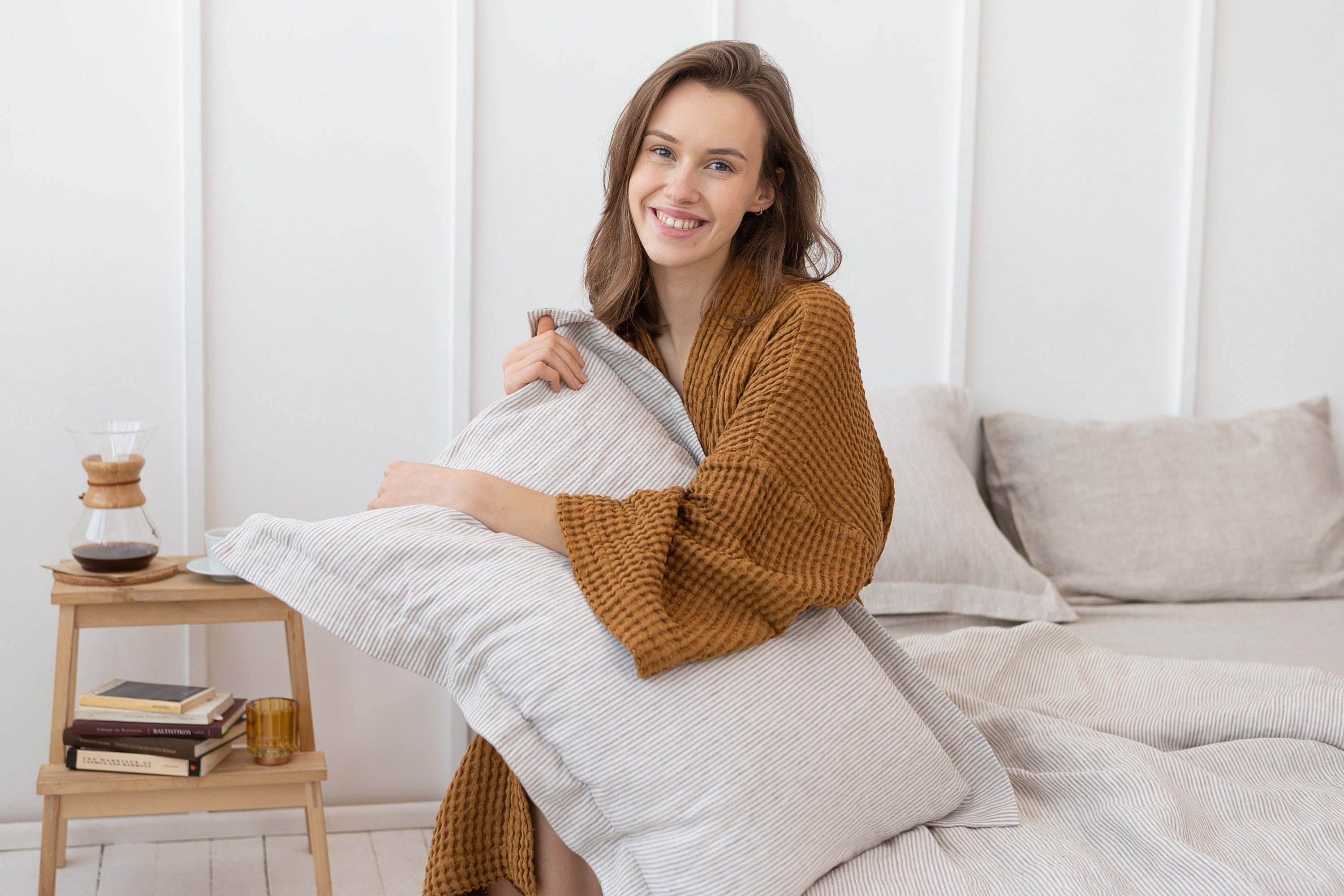 Linen Sham Pillowcase in Light Grey - CozyCushions Co.