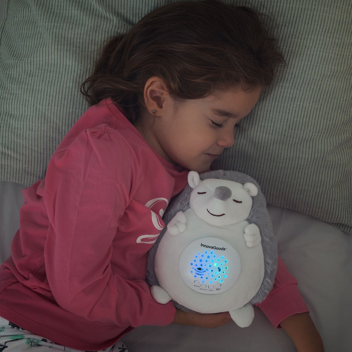 Hedgehog Soft Toy with White Noise and Nightlight Projector Spikey - CozyCushions Co.