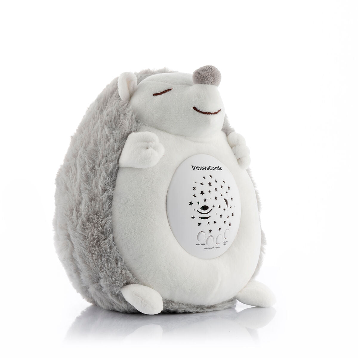 Hedgehog Soft Toy with White Noise and Nightlight Projector Spikey - CozyCushions Co.