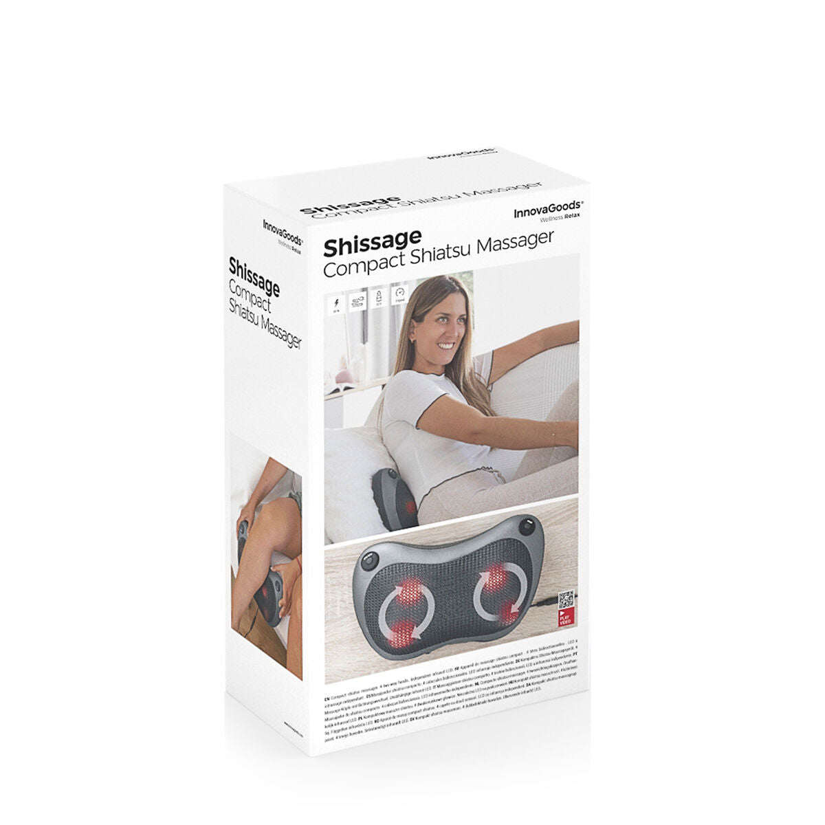 Compact Shiatsu Massager Shissage InnovaGoods - CozyCushions Co.