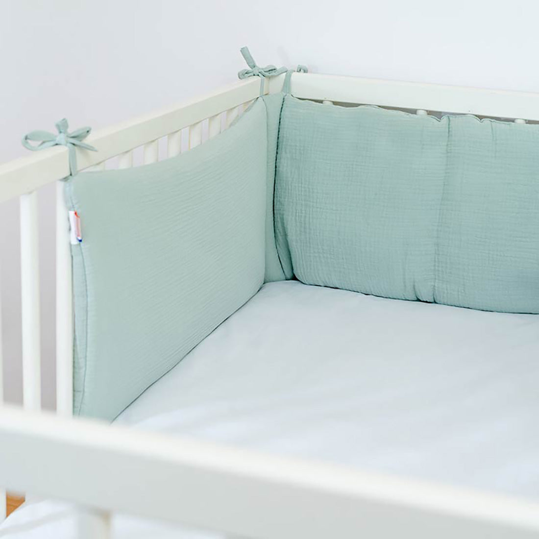 Organic Cotton Cot Bumper - Green - CozyCushions Co.