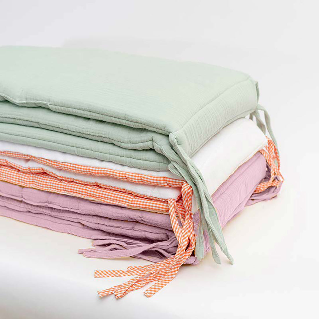 Organic Cotton Cot Bumper - Pink - CozyCushions Co.