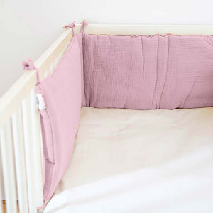 Organic Cotton Cot Bumper - Pink - CozyCushions Co.