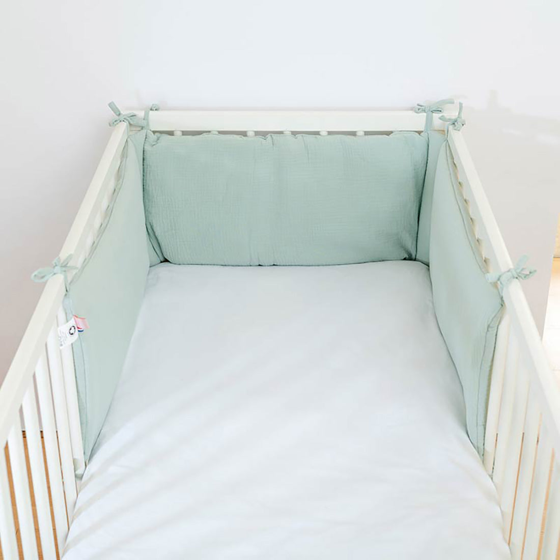 Organic Cotton Cot Bumper - Green - CozyCushions Co.