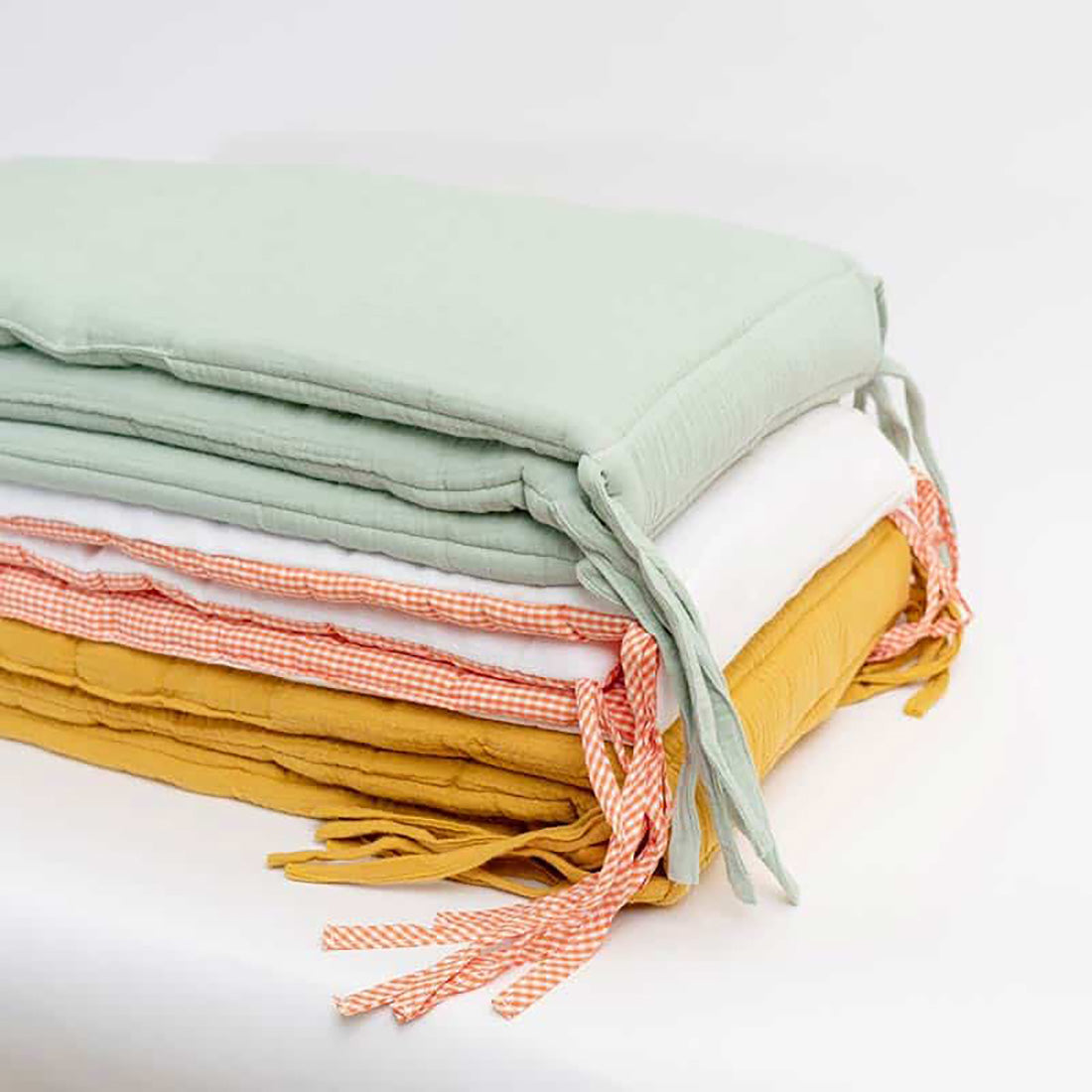 Organic Cotton Cot Bumper - Green - CozyCushions Co.