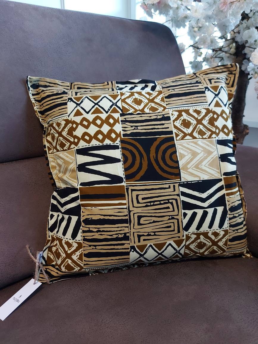 Set of 2 / 4 African Print | 40x40cm | Mudcloth Boho Cushion Cover - CozyCushions Co.